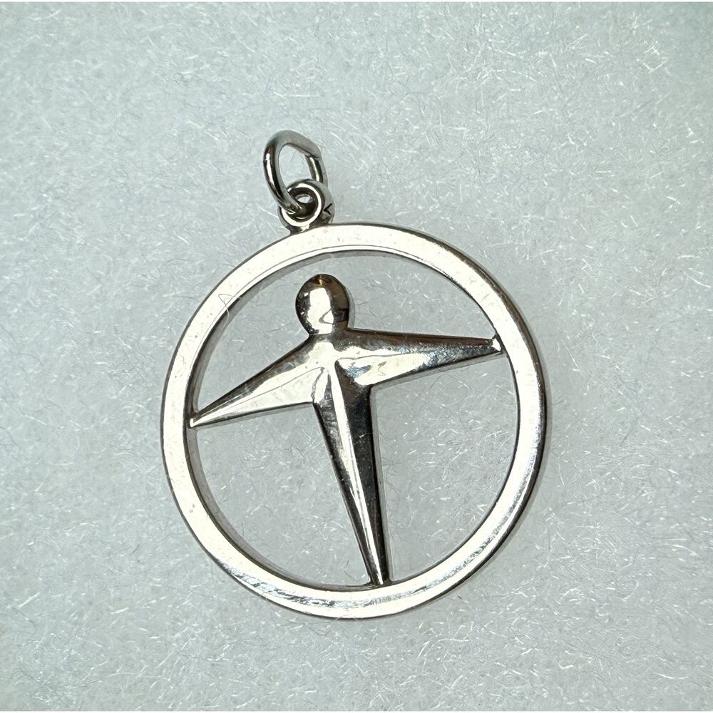 Vintage Tiffany & Co Sterling Silver Manpower Charm Pendant With Box Fathers Day